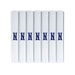 Pack of 7 white handkerchiefs with an embroidered letter N in the colour navy in the centre