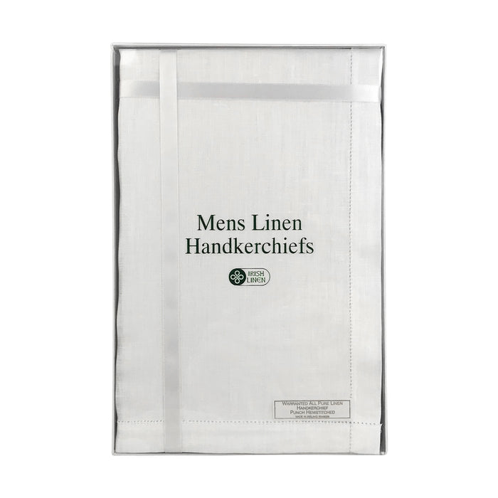 inside of packaging showing white handkerchief in box