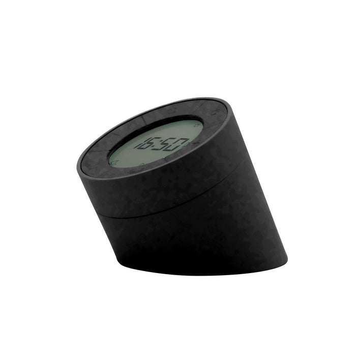 Gingko Edge light rechargeable alarm clock in soft black