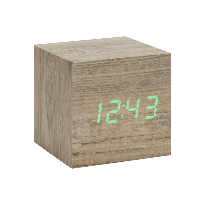 Onerbuy Wooden Digital Cube Alarm Clock Toque Sound Activated Desk Clock Reloj de Viaje portátil con Pantalla LCD para Tiempo, Temperatura, Calendario, 3 configuraciones de Alarma (marrón Onerbuy Wooden Digital Cube Alarm Clock Toque Sound Activated Desk Clock Reloj de Viaje portátil con Pantalla LCD para Tiempo, Temperatura, Calendario, 3 configuraciones de Alarma (marrón