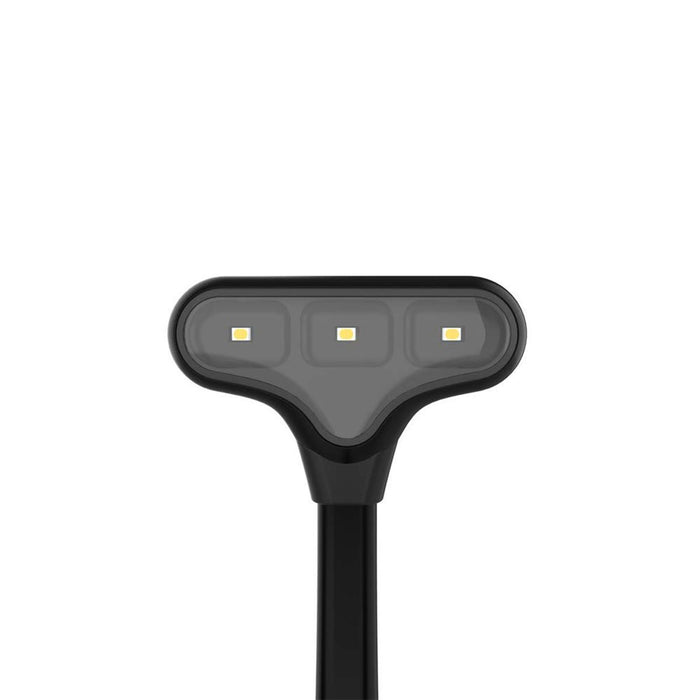 close up of led light head in black