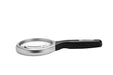 3" round magnifier in silver with black handle
